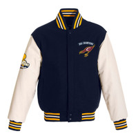  Cleveland Cavaliers 2016 NBA Finals Champions Leather and Wool Full-Zip Jacket - Navy