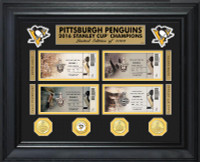   Pittsburgh Penguins 2016 Stanley Cup Champions Deluxe Gold Coin & Ticket Collection LE 1000
