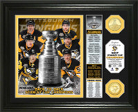      Pittsburgh Penguins 2017 Back to Back Stanley Cup Champions "Banner" 2pc Gold Coin Photo Mint LE 5,000
