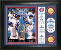  Chicago Cubs 2016 World Series Champions 2pc Bronze Coin Banner Photo Mint LE
