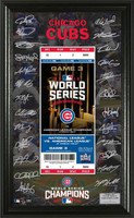   Chicago Cubs 2016 World Series Champions Signature Jumbo Ticket Framed LE