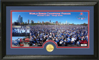 Chicago Cubs 2016 World Series Champions "Parade" Panoramic Bronze Coin Photo Mint Framed LE