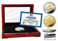  Chicago Cubs 2016 World Series Champions Gold and Silver 2 Tone Coin w/Case LE