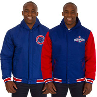   Chicago Cubs 2016 World Series Champs Fleece Reversible Hooded Jacket Royal/Red