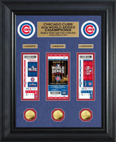   Chicago Cubs 2016 World Series Champions Deluxe Gold Coin & Ticket Collection Framed LE 2016