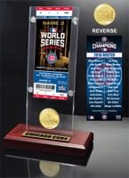    Chicago Cubs 2016 World Series Champions Ticket & Bronze Mint Coin Acrylic Desk Top Display LE