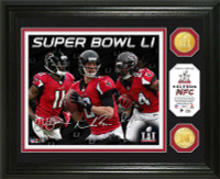   Atlanta Falcons 2016 NFC Champions Player Signature Super Bowl LI 2pc Bronze Coin Photo Mint LE 5000