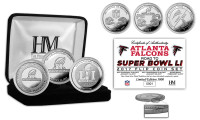    Atlanta Falcons "Road to Super Bowl LI" 3pc Silver Coin Set LE 5000