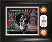        Atlanta Falcons 2016 NFC Champions Super Bowl LI 2pc Bronze Coin Photo Mint w/Season Scores LE 2,017