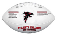          Atlanta Falcons 2016 NFC Champions and Super Bowl LI Wilson Leather Football w/Season Scores LE 5000