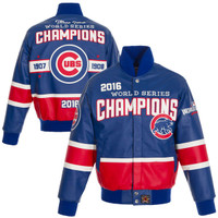     Chicago Cubs 2016 World Series Champions Full Leather Jacket Royal/Red