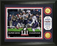                  New England Patriots 2016 Super Bowl LI Champions Celebration 2pc Bronze Coin Photo Mint LE 5000