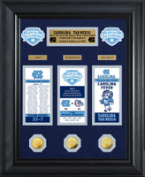 North Carolina 2017 NCAA Men's Basketball National Champions Deluxe 3pc Gold Coin and 3pc Ticket Collection LE 1,000