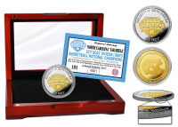    North Carolina Tar Heels 2017 NCAA Men's Basketball National Champions Two-Tone Coin w/Cherry Wood Case LE 2,017