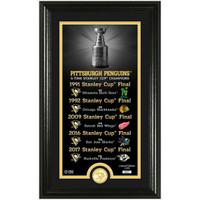      Pittsburgh Penguins 5 Time NHL Champions "Legacy" Bronze Coin Photo Mint LE 5000