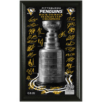      Pittsburgh Penguins Back to Back Signature Trophy Photo Framed LE 5,000