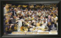     Pittsburgh Penguins Back to Back NHL Stanley Cup Champions Signature Rink Framed LE 5,000