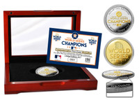                         Houston Astros 2017 World Series Champions 2-Tone Gold and Silver Coin w/Glass Cherry Wood Case LE 2017