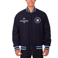                                                        Houston Astros 2017 World Series Champions Wool Full-Snap Jacket - Navy
