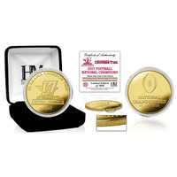                Alabama Crimson Tide 2017 CFP 17-Time National Championship 24k Gold Coin LE 5,000