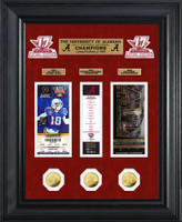                 Alabama Crimson Tide 2017 CFP National Championship Deluxe 3pc Gold Coin and 3pc Ticket Collection LE 1,000