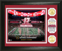                Alabama Crimson Tide 2017 CFP National Championship 2pc 24k Gold Photo Mint LE 5,000