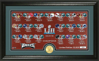                               Philadelphia Eagles Super Bowl LII Champions Bronze Coin Seasons Print Framed LE 5,000
