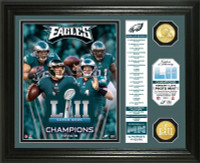                                 Philadelphia Eagles Super Bowl LII Champions 2pc 24k Gold Coin Banner Photo Mint LE 5,000
