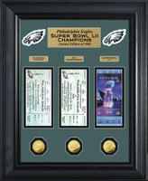                                  Philadelphia Eagles Super Bowl LII Champions 3pc 24k Gold and 3pc Ticket Deluxe Collection LE 1,000