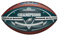                                           Philadelphia Eagles Super Bowl LII Champions Wilson Silver Metallic Leather Football LE 