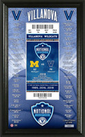 Villanova Wildcats 2018 NCAA National Champions Seasons Scores Ticket Frame 12" x 20" LE 5,000