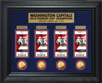 Washington Capitals 2018 NHL Stanley Cup Champions Deluxe 4pc Gold Coin & 4pc Ticket Collection LE 1,000