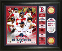 Boston Red Sox 2018 World Series Champions 2pc Gold Coin Banner Photo Mint LE 5,000