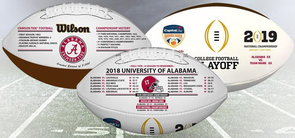 Alabama Crimson Tide 2018 19 Cfp Perfect Season Orange Bowl Commemorative Wilson Leather Football Le 5000