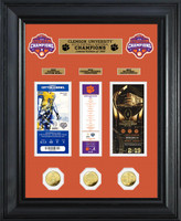 Clemson Tigers 2018 National Champions 3pc 24k Gold Coin and 3pc Ticket Collection Framed 22" x 18" LE 1,000