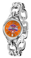 Clemson Tigers 2018 National Champions Ladies Silver Eclipse Link Watch (Orange or White Face)
