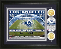 Los Angeles Rams Stadium 2pc 24k Gold Photo Mint Framed 13" x 16" LE 2,500