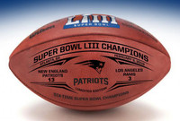 New England Patriots Super Bowl LIII Wilson Leather Football Laser Engraved LE 1,000