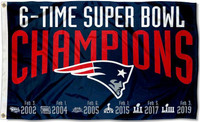 New England Patriots 6X Super Bowl Champions 3' x 5' Team Flag