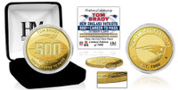 New England Patriots Tom Brady 500th Career TD Pass 24k Gold Coin October 4th, 2018 LE 5,000