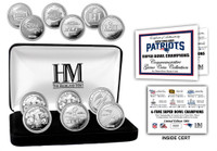 New England Patriots   6-Time Super Bowl Champions 6pc Silver Coin Set LE 5,000