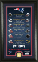 New England Patriots 6-Time Super Bowl Champions Legacy 24k Gold Coin Photo Mint LE 5,000