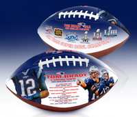 New England Patriots Tom Brady 6X Super Bowl Championship Portrait Art Football Limited Edition 5,000