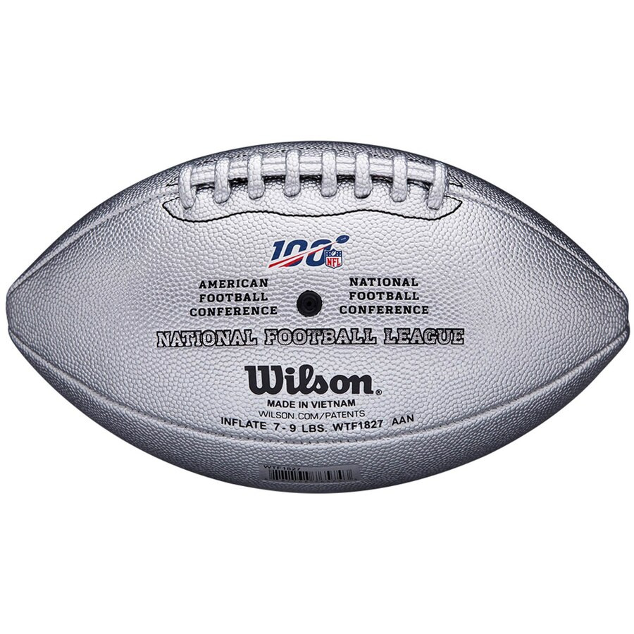 Nfl 100 Wilson The Duke Silver Metallic Football