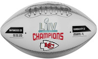 Kansas City Chiefs Super Bowl LIV Champions Leather Football w/Scores LE