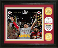 Kansas City Chiefs Super Bowl 54 Champions Celebration 2pc Gold Coin Photo Mint LE 5,000