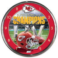 Kansas City Chiefs WinCraft Super Bowl LIV Champions Chrome Wall Clock