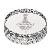 Tampa Bay Lightning 2020 Stanley Cup Champions Solid Crystal Hockey Puck LE 5,000