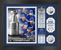 Tampa Bay Lightning 2020 Stanley Cup Final Champions Banner 2pc Silver Coin Photo Mint LE 5,000