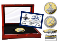 Tampa Bay Lightning 2020 Stanley Cup Final Champions Gold and Silver 2-Tone Coin w/Case LE 2,020